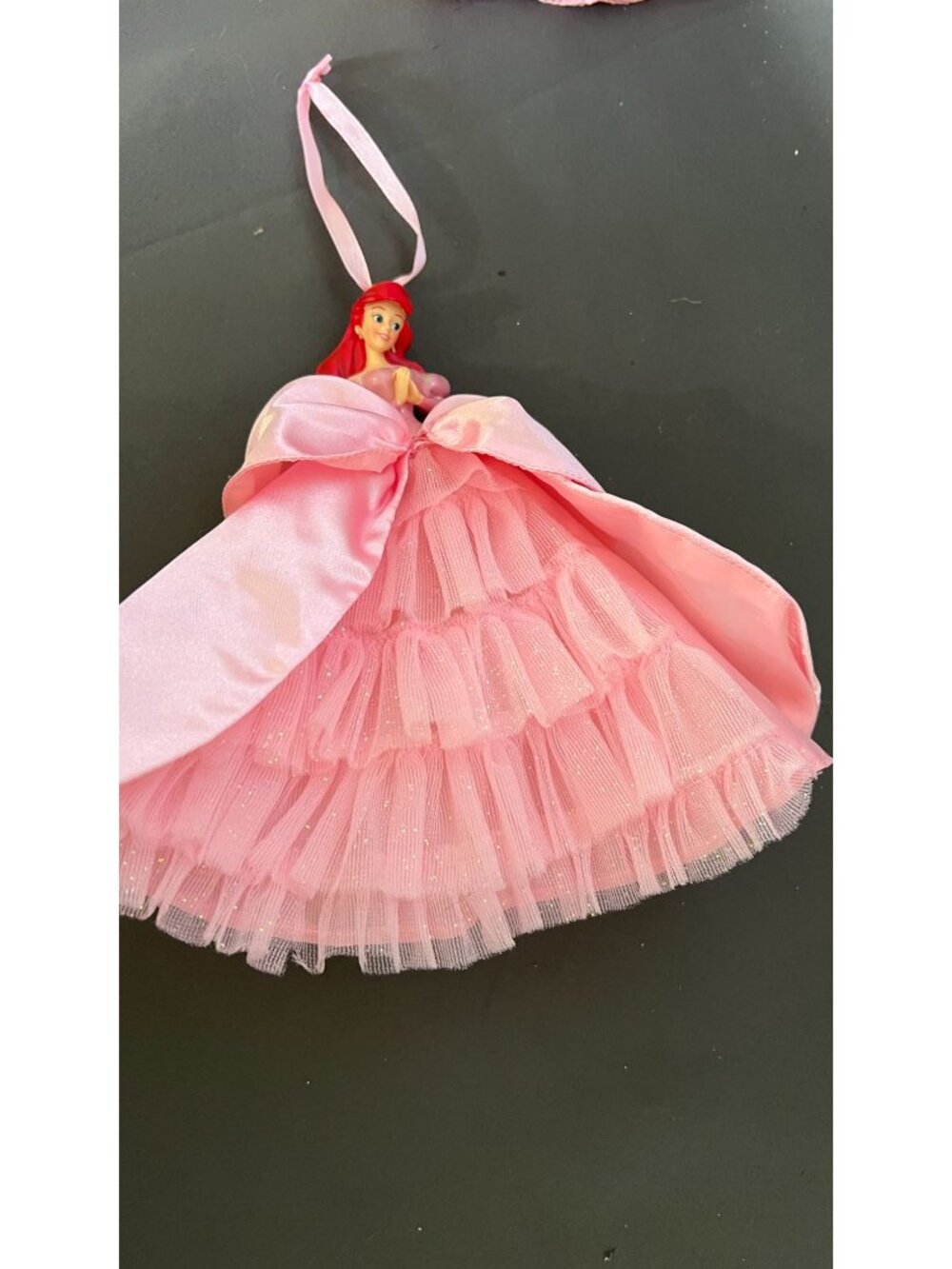 Disney Ariel Pink Gown Christmas Ornament With Glittering Skirt - Picture 3 of 5